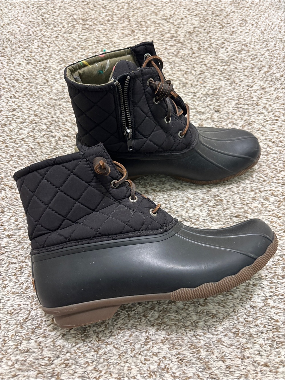 Sperry Saltwater Duck Booties Sherpa insole 9